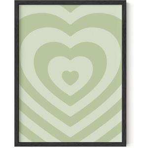 imageHAUS AND HUES Sage Green Wall Dcor  Teen Wall Art Hearts Sage Green Room Decor Aesthetic Cute Posters Aesthetic Heart Wall Art Wall Poster Aesthetic Dark Green Decor 16 x 20 UnframedGreen Heart