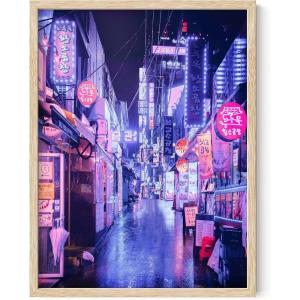 imageRipGrip Tokyo Neon Wall Art Posters  Dorm Room Decorations Cool Posters for Teens Dope Picture Sets Black Frame 12x16Seoul