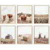 imageHAUS AND HUES Farmhouse Bedroom Wall Decor  Set of 6 Rustic Wall Art Farmhouse Bedroom Decor Southwestern Wall Art Black Frame 16x20Warmtoned Farmhouse