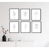 imageHAUS AND HUES Floral ampamp Plant Posters  Set of 6 Botanical Prints Flower ampamp Plant Wall Art Botanical Decor Beige Frame 8x10Black  White Herbs
