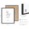 imageHAUS AND HUES Floral ampamp Plant Posters  Set of 6 Botanical Prints Flower ampamp Plant Wall Art Botanical Decor Beige Frame 8x10Black  White Herbs
