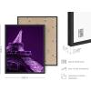 imageHAUS AND HUES Purple Pictures Wall Decor  Girls Wall Art for Bedroom Aesthetic Neon Posters Purple Wall Decor for Bedroom Black Framed 16x20Purple Eiffel Tower