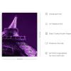 imageHAUS AND HUES Purple Pictures Wall Decor  Girls Wall Art for Bedroom Aesthetic Neon Posters Purple Wall Decor for Bedroom Black Framed 16x20Purple Eiffel Tower