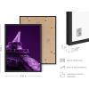 imageHAUS AND HUES Purple Pictures Wall Decor  Girls Wall Art for Bedroom Aesthetic Neon Posters Purple Wall Decor for Bedroom Black Framed 16x20Purple Eiffel Tower