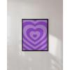 imageHAUS AND HUES Purple Pictures Wall Decor  Girls Wall Art for Bedroom Aesthetic Neon Posters Purple Wall Decor for Bedroom Black Framed 16x20Purple Layered Heart