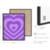 imageHAUS AND HUES Purple Pictures Wall Decor  Girls Wall Art for Bedroom Aesthetic Neon Posters Purple Wall Decor for Bedroom Black Framed 16x20Purple Layered Heart