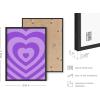 imageHAUS AND HUES Purple Pictures Wall Decor  Girls Wall Art for Bedroom Aesthetic Neon Posters Purple Wall Decor for Bedroom Black Framed 16x20Purple Layered Heart