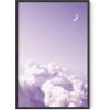 imageHAUS AND HUES Purple Pictures Wall Decor  Girls Wall Art for Bedroom Aesthetic Neon Posters Purple Wall Decor for Bedroom Black Framed 16x20Purple Sky