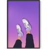 imageHAUS AND HUES Purple Pictures Wall Decor  Girls Wall Art for Bedroom Aesthetic Neon Posters Purple Wall Decor for Bedroom Black Framed 16x20Purple Topsy Turvy