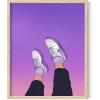 imageHAUS AND HUES Purple Pictures Wall Decor  Girls Wall Art for Bedroom Aesthetic Neon Posters Purple Wall Decor for Bedroom Black Framed 16x20Purple Topsy Turvy