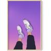 imageHAUS AND HUES Purple Pictures Wall Decor  Girls Wall Art for Bedroom Aesthetic Neon Posters Purple Wall Decor for Bedroom Black Framed 16x20Purple Topsy Turvy