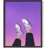 imageHAUS AND HUES Purple Pictures Wall Decor  Girls Wall Art for Bedroom Aesthetic Neon Posters Purple Wall Decor for Bedroom Black Framed 16x20Purple Topsy Turvy