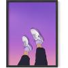 imageHAUS AND HUES Purple Pictures Wall Decor  Girls Wall Art for Bedroom Aesthetic Neon Posters Purple Wall Decor for Bedroom Black Framed 16x20Purple Topsy Turvy