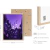 imageHAUS AND HUES Purple Pictures Wall Decor  Girls Wall Art for Bedroom Aesthetic Neon Posters Purple Wall Decor for Bedroom Black Framed 16x20String Lights