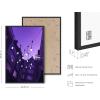 imageHAUS AND HUES Purple Pictures Wall Decor  Girls Wall Art for Bedroom Aesthetic Neon Posters Purple Wall Decor for Bedroom Black Framed 16x20String Lights