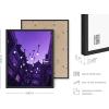 imageHAUS AND HUES Purple Pictures Wall Decor  Girls Wall Art for Bedroom Aesthetic Neon Posters Purple Wall Decor for Bedroom Black Framed 16x20String Lights