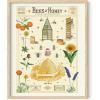 imageHaus and Hues Honey Bee Decor Cavallini Poster  Bee Wall Decor Vintage Posters for Room Aesthetic Vintage Prints and Plant Posters Follygraph Fleurs Vintage Poster Bees and Honey Framed Beige 16x20
