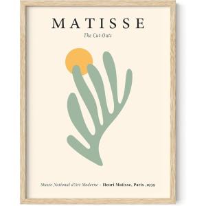 imageHAUS AND HUES Art Poster  Female Figure Line Art 12x16 Unframed Minimalist Wall Decor Green Face Line Modern Abstract Wall Art for Living Room ampamp BedroomGreen Matisse Leaf