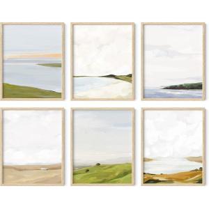 imageHAUS AND HUES Barn Wall Art  Rustic Farmhouse Decor Western Country Wall Art Blue Barn Prints Framed Vintage Landscape for Living Room ampamp Bedroom Beige Frame 8x10Oil Painting Scenery