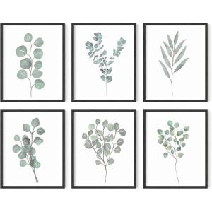 imageHAUS AND HUES Floral ampamp Plant Posters  Set of 6 Botanical Prints Flower ampamp Plant Wall Art Botanical Decor Beige Frame 8x10Watercolor Plants