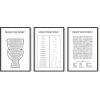 imageBathroom Eye Exam Rules Reviews Set of 3 Framed Black  24x36Forgot Your Phone
