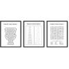 imageBathroom Eye Exam Rules Reviews Set of 3 Framed Black  24x36Forgot Your Phone