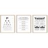 imageBathroom Eye Exam Rules Reviews Set of 3 Framed Black  24x36Funny Bathroom Set