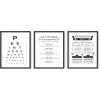 imageBathroom Eye Exam Rules Reviews Set of 3 Framed Black  24x36Funny Bathroom Set