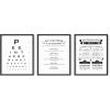 imageBathroom Eye Exam Rules Reviews Set of 3 Framed Black  24x36Funny Bathroom Set