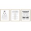 imageBathroom Eye Exam Rules Reviews Set of 3 Framed Black  24x36Funny Bathroom Set