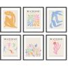 imageHAUS AND HUES Aesthetic Posters Matisse Poster  Set of 6 Matisse Wall Art Wall Posters Aesthetic Matisse Prints Art Exhibition Poster Mattise Art 8quot x 10quot UNFRAMEDPastel Matisse