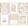 imageHAUS AND HUES Matisse Prints with Frame  Set of 6 Matisse Poster Contemporary Wall Art Matisse Vintage Posters for Room Aesthetic Beige Frame 8x10Beige Boho Matisse