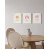 imageHAUS AND HUES Nursery Posters and Rainbow Wall Decor  Set of 3 Rainbow Wall Art for Kids Wall Art for Nursery Girl Kids Poster Hello Sunshine Classroom Decorations Beige Frame 11x14Unframed