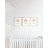 imageHAUS AND HUES Nursery Posters and Rainbow Wall Decor  Set of 3 Rainbow Wall Art for Kids Wall Art for Nursery Girl Kids Poster Hello Sunshine Classroom Decorations Beige Frame 11x14Beige Framed