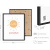 imageHAUS AND HUES Nursery Posters and Rainbow Wall Decor  Set of 3 Rainbow Wall Art for Kids Wall Art for Nursery Girl Kids Poster Hello Sunshine Classroom Decorations Beige Frame 11x14Black Framed