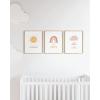 imageHAUS AND HUES Nursery Posters and Rainbow Wall Decor  Set of 3 Rainbow Wall Art for Kids Wall Art for Nursery Girl Kids Poster Hello Sunshine Classroom Decorations Beige Frame 11x14Beige Framed