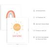 imageHAUS AND HUES Nursery Posters and Rainbow Wall Decor  Set of 3 Rainbow Wall Art for Kids Wall Art for Nursery Girl Kids Poster Hello Sunshine Classroom Decorations Beige Frame 11x14Unframed