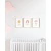 imageHAUS AND HUES Nursery Posters and Rainbow Wall Decor  Set of 3 Rainbow Wall Art for Kids Wall Art for Nursery Girl Kids Poster Hello Sunshine Classroom Decorations Beige Frame 11x14Unframed