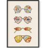 imageHAUS AND HUES Psychedelic Sun and Moon Poster  Trippy Astrology Wall Art Spiritual Boho Decor Beige Frame 24x36Hippie Sunglasses