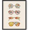 imageHAUS AND HUES Psychedelic Sun and Moon Poster  Trippy Astrology Wall Art Spiritual Boho Decor Beige Frame 24x36Hippie Sunglasses