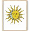 imageHAUS AND HUES Psychedelic Sun and Moon Poster  Trippy Astrology Wall Art Spiritual Boho Decor Beige Frame 24x36Psychedelic Sun