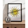 imageHAUS AND HUES Psychedelic Sun and Moon Poster  Trippy Astrology Wall Art Spiritual Boho Decor Beige Frame 24x36Psychedelic Sun