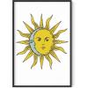 imageHAUS AND HUES Psychedelic Sun and Moon Poster  Trippy Astrology Wall Art Spiritual Boho Decor Beige Frame 24x36Psychedelic Sun