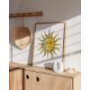 imageHAUS AND HUES Psychedelic Sun and Moon Poster  Trippy Astrology Wall Art Spiritual Boho Decor Beige Frame 24x36Psychedelic Sun