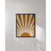 imageHAUS AND HUES Psychedelic Sun and Moon Poster  Trippy Astrology Wall Art Spiritual Boho Decor Beige Frame 24x36Sun Rays