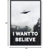 imageHAUS AND HUES Trippy Alien Poster  Extraterrestrial Wall Decor Psychedelic Art Print Trippy Alien Poster Unframed 24x36I Want to Believe