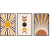imageHAUS AND HUES Vintage Butterfly Poster  Set of 3 Insect Posters Botanical Prints Posters for Room Aesthetic Framed Black 16x20Mid Century Terracotta
