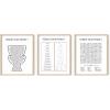 imageBathroom Eye Exam Rules Reviews Set of 3 Framed Black  24x36Forgot Your Phone