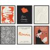 imageHAUS AND HUES Aesthetic Posters Matisse Poster  Set of 6 Matisse Wall Art Wall Posters Aesthetic Matisse Prints Art Exhibition Poster Mattise Art 8quot x 10quot UNFRAMEDBlack  Red Gallery