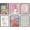 imageHAUS AND HUES Matisse Prints with Frame  Set of 6 Matisse Poster Contemporary Matisse Wall Art Boho Vintage Posters for Room Aesthetic Beige Frame 16x20Pink Classics